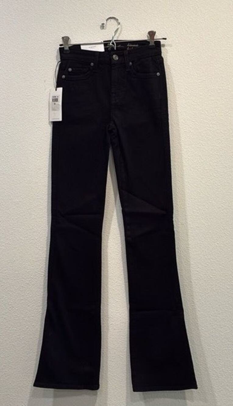 7 For All Mankind Women's Size 23 Kimmie Bootcut Jeans in Rinse Black